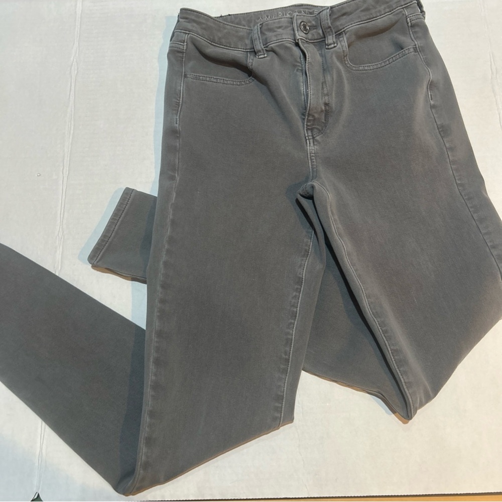 American Eagle Outfitters Gray Skinny Jeans Hi-Rise Jegging Size‎ 4